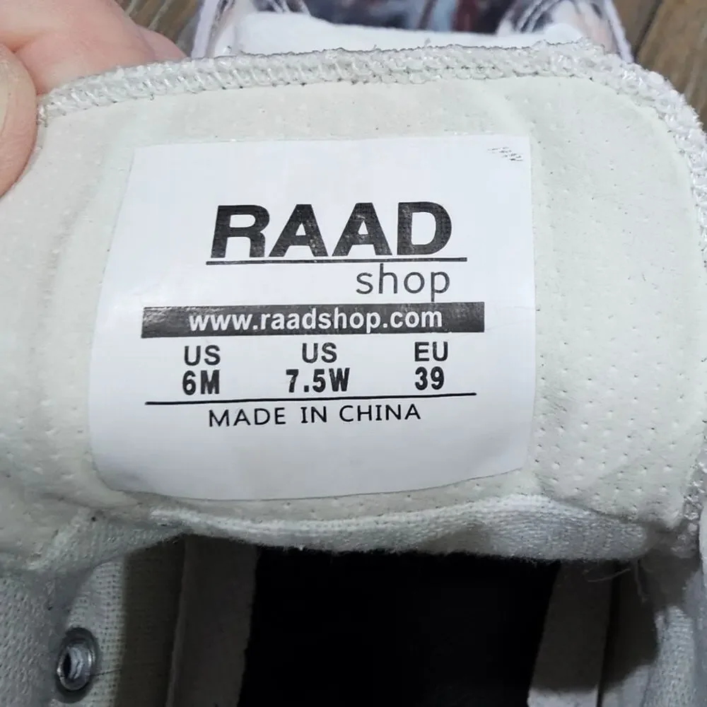 RAAD Shop CUTY PINK ROSES SKULL Sneakers, Women's size 7.5